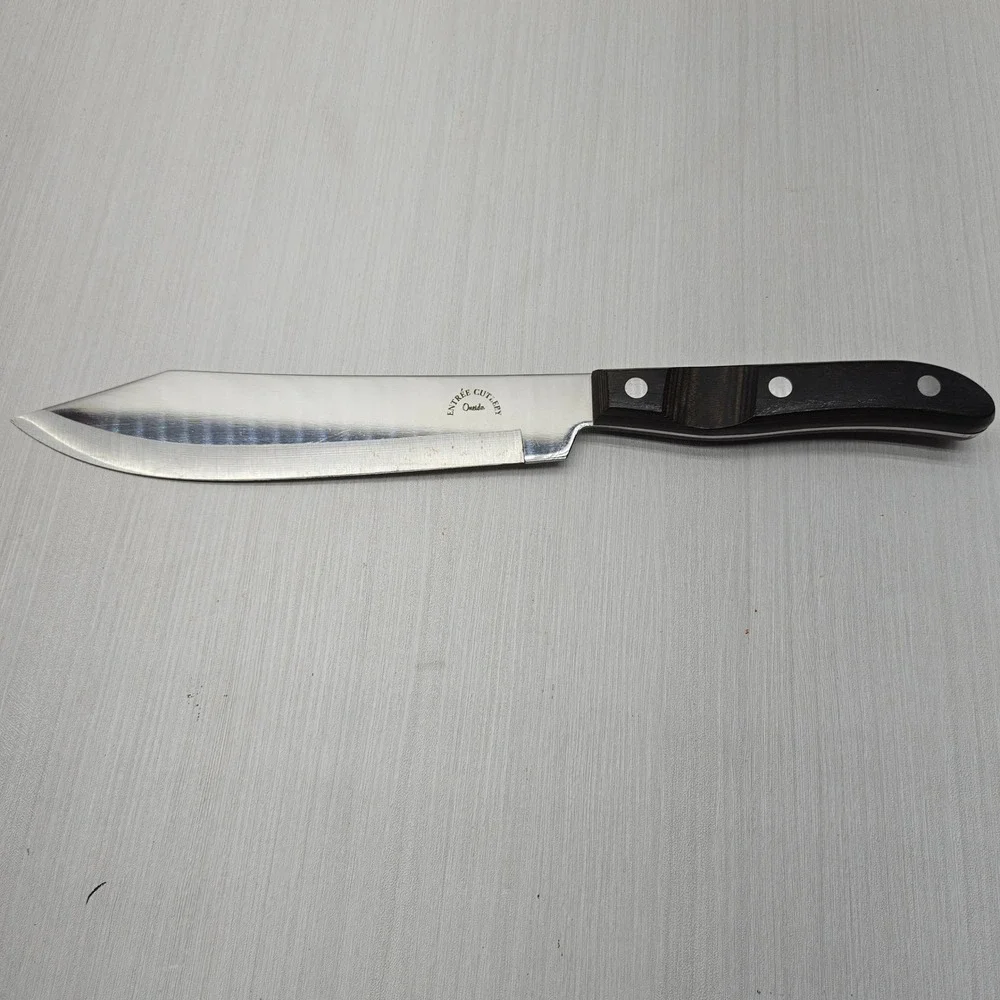 Oneida Entree Cutlery Butcher Knife 8 Inch Blade Full Tang Wood Handle Japan